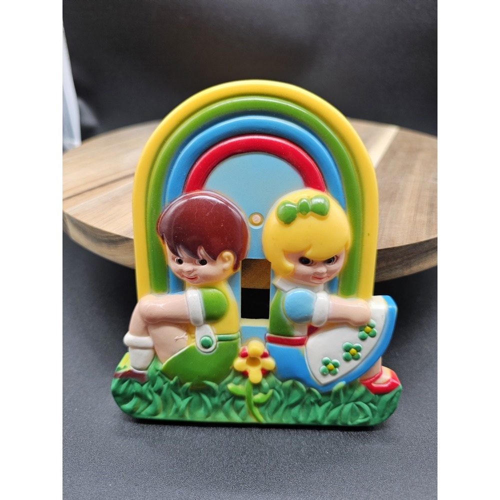 Vintage 1978 Nursery Originals Rainbow Lightswitch Cover 3d Blow mold